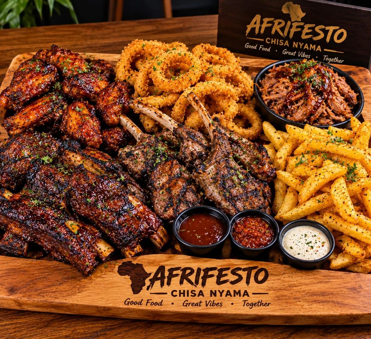 Afrifesto chisa nyama barbecue sharing platter